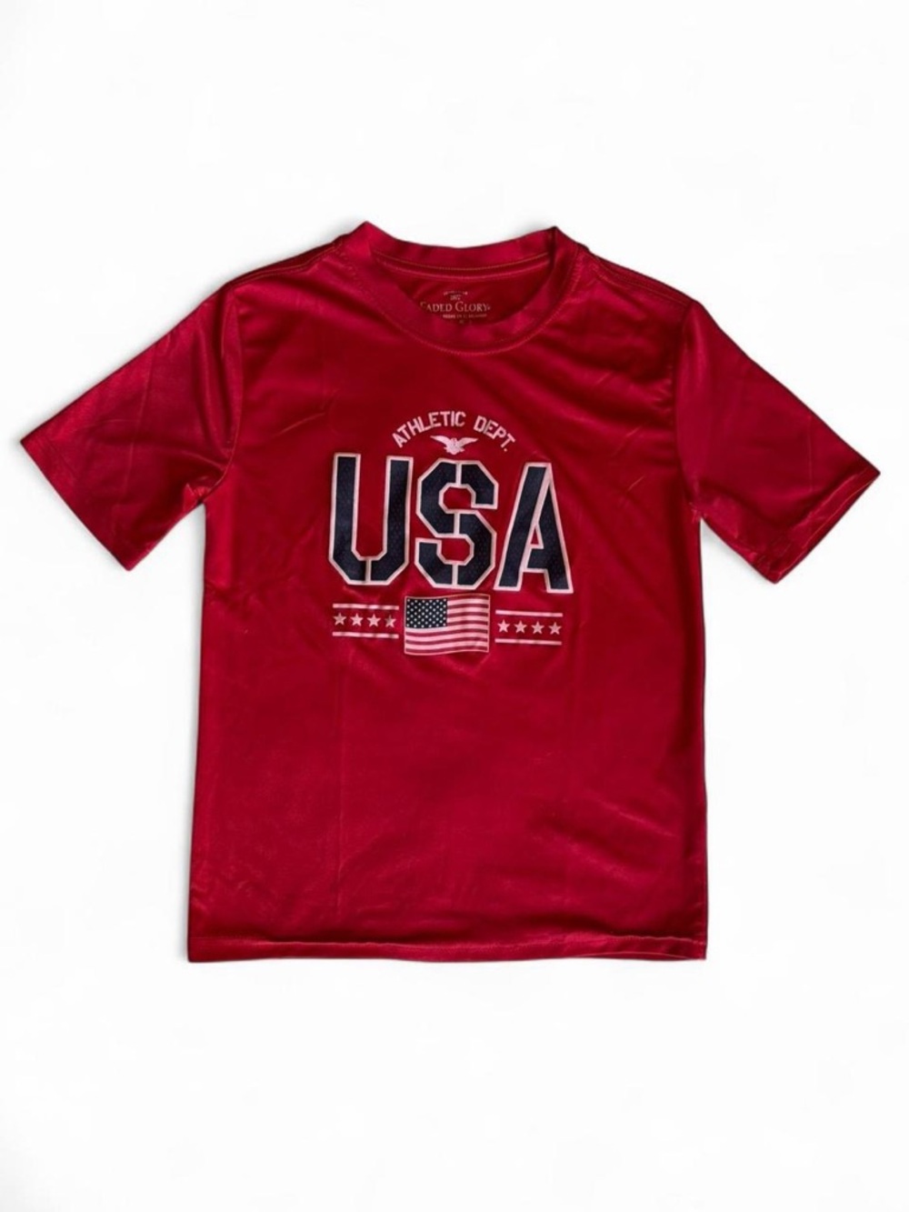 Faded Glory Boys USA Athletic Dept Red Graphic Tee Shirt Size 8 M